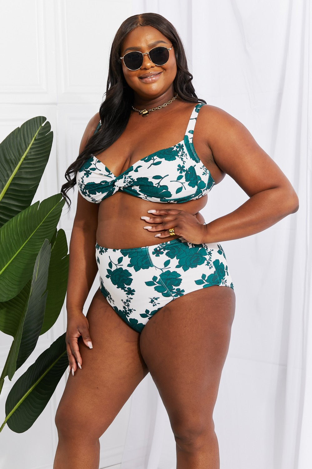 Marina West Swim Take A Dip Twist High-Rise Bikini in Forest Print on any thing USA/STOD clothes