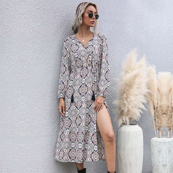 Women's long-sleeved bottoming wild dress