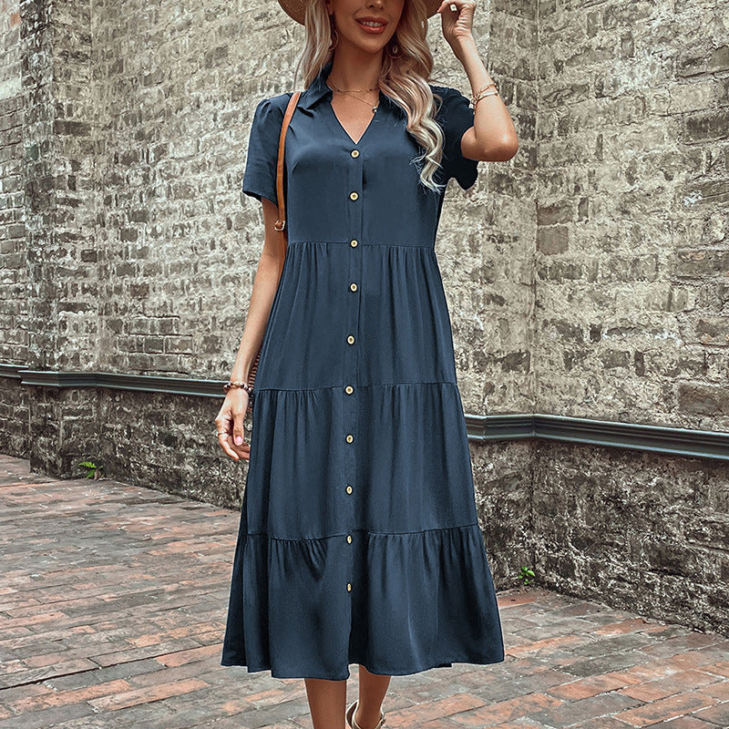 Women's Mid Length Hepburn Style French Dress