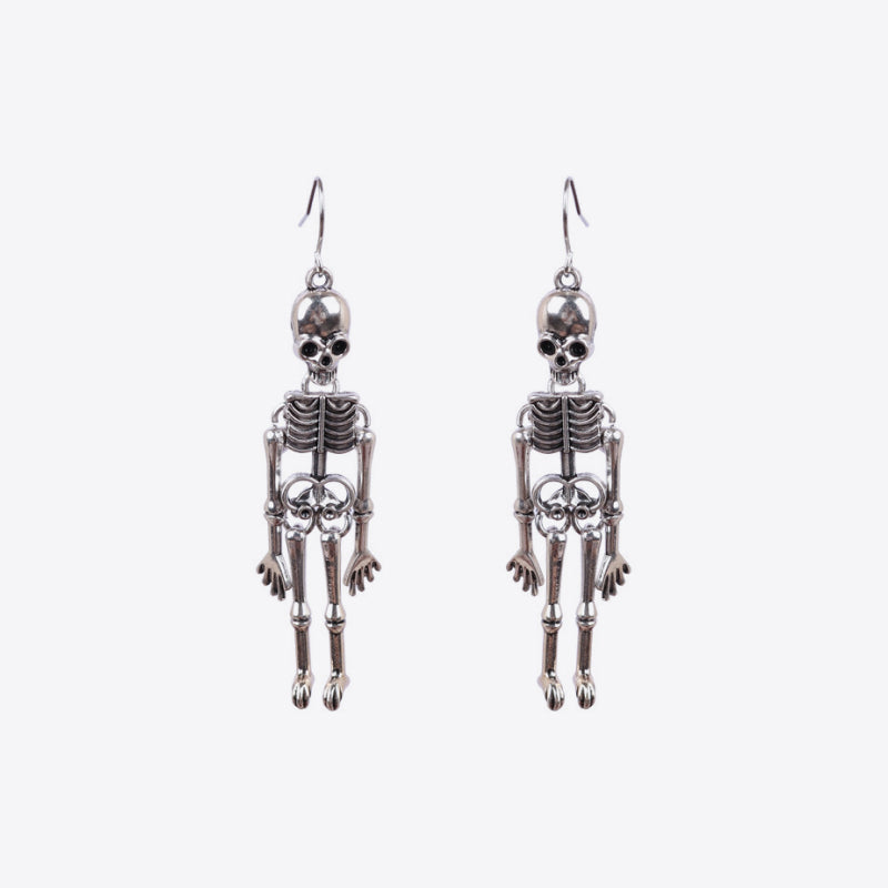 Skeleton Alloy Earrings - Silver / One Size