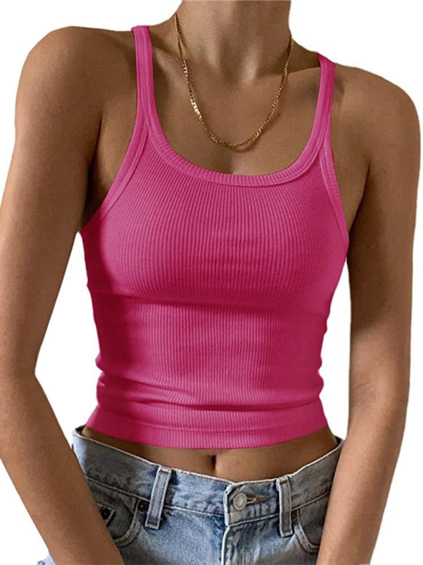 Sling solid color sleeveless high elastic slim women’s