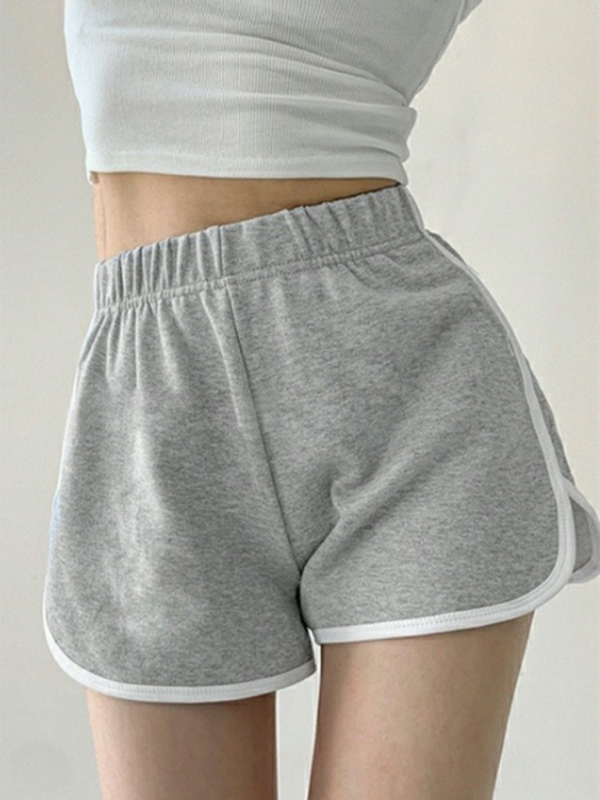 Sports style three-quarter shorts - Grey / S