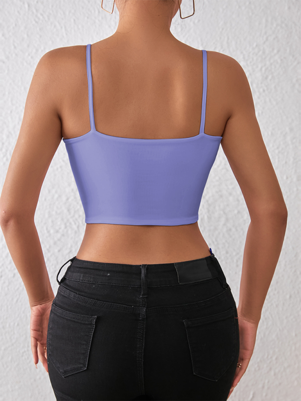 Spring and summer midriff-baring camisole