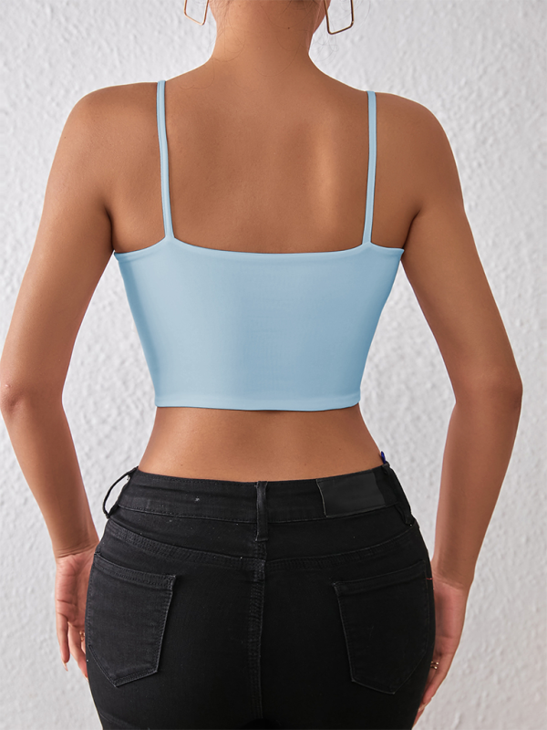 Spring and summer midriff-baring camisole