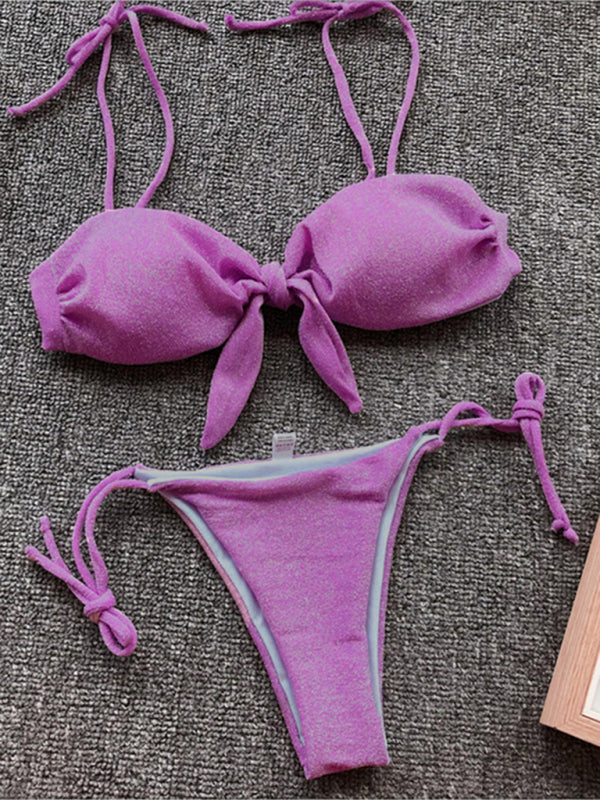 Three-point purple bikini