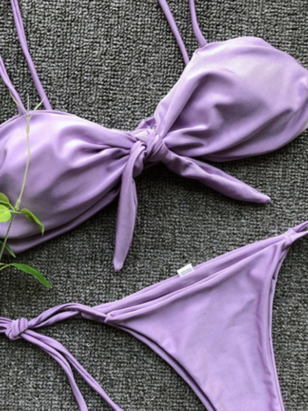 Three-point purple bikini