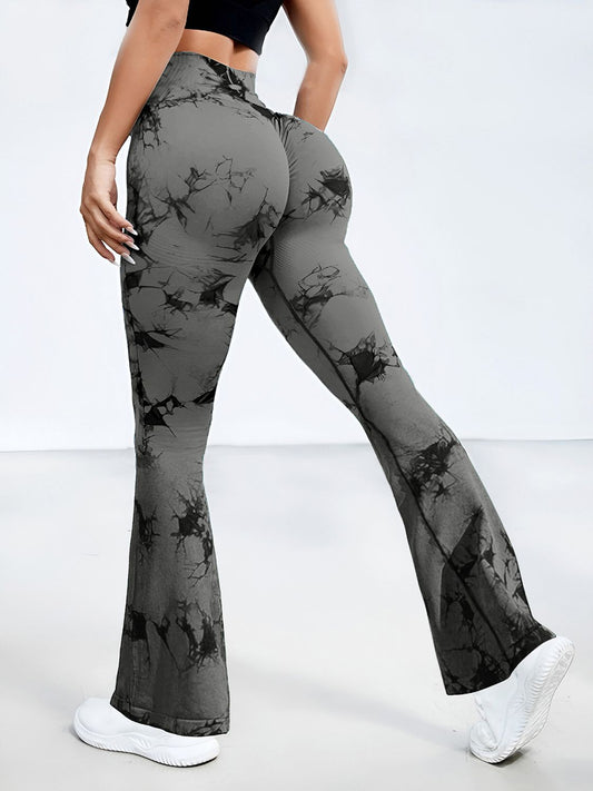 Tie-Dye High Waist Active Leggings - Dark Gray / S