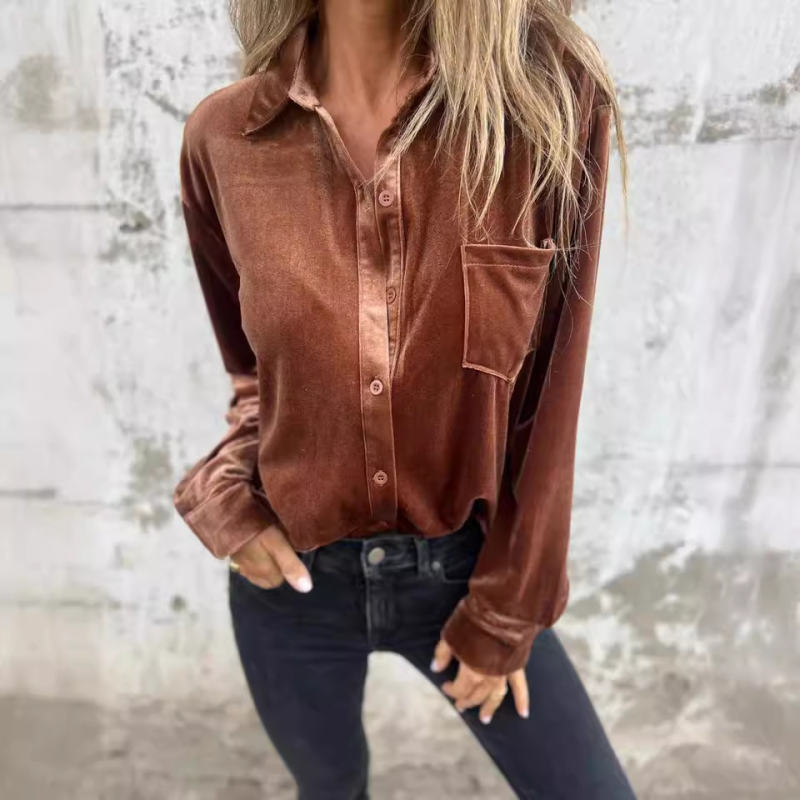 Long Sleeve Single Breasted Loose Shirt