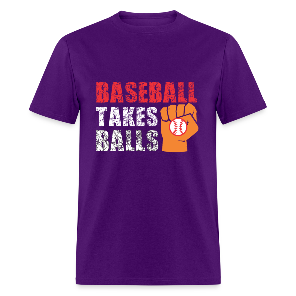 Unisex Classic T-Shirt BASEBALL TAKES BALLS - purple