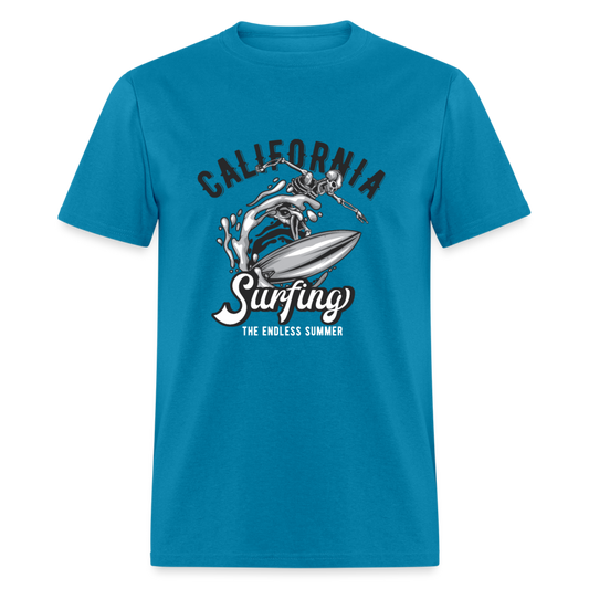 Unisex Classic T-Shirt CALIFORNIA SURFING - turquoise