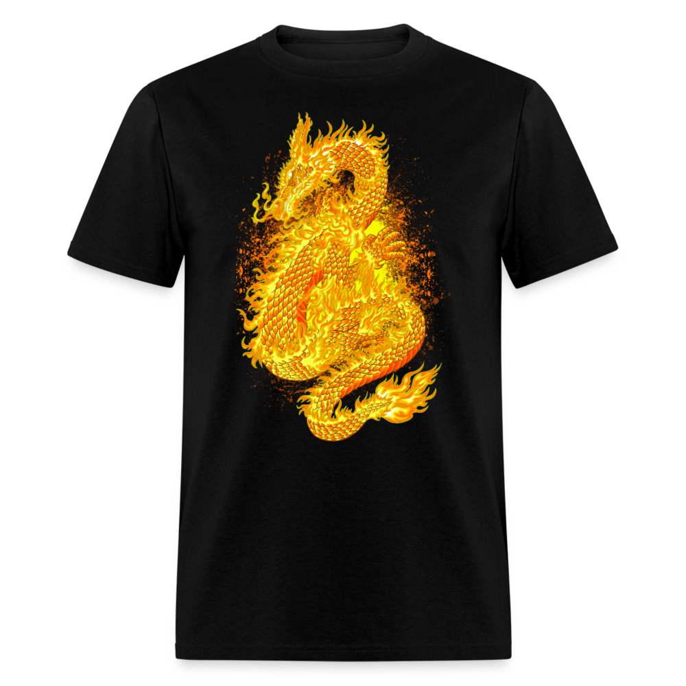 Unisex Classic T-Shirt CHINESE BURNING SNAKE - black