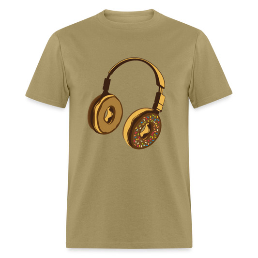 Unisex Classic T-Shirt DONUT HEADPHONES - khaki