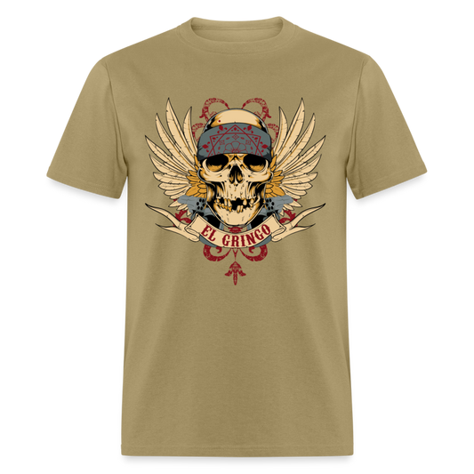 Unisex Classic T-Shirt EL GRINGO SKULL - khaki