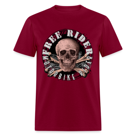 Unisex Classic T-Shirt FREE RIDER - burgundy