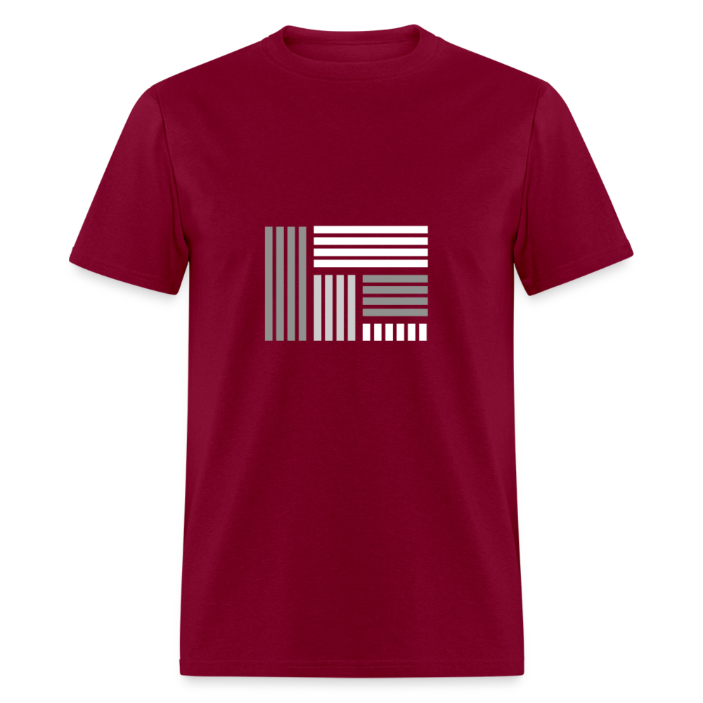 Unisex Classic T-Shirt GEOMETRIC - burgundy