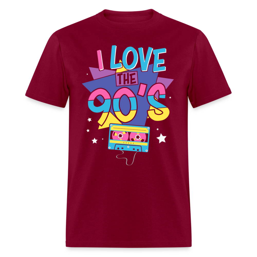 Unisex Classic T-Shirt I LOVE THE 90'S - burgundy