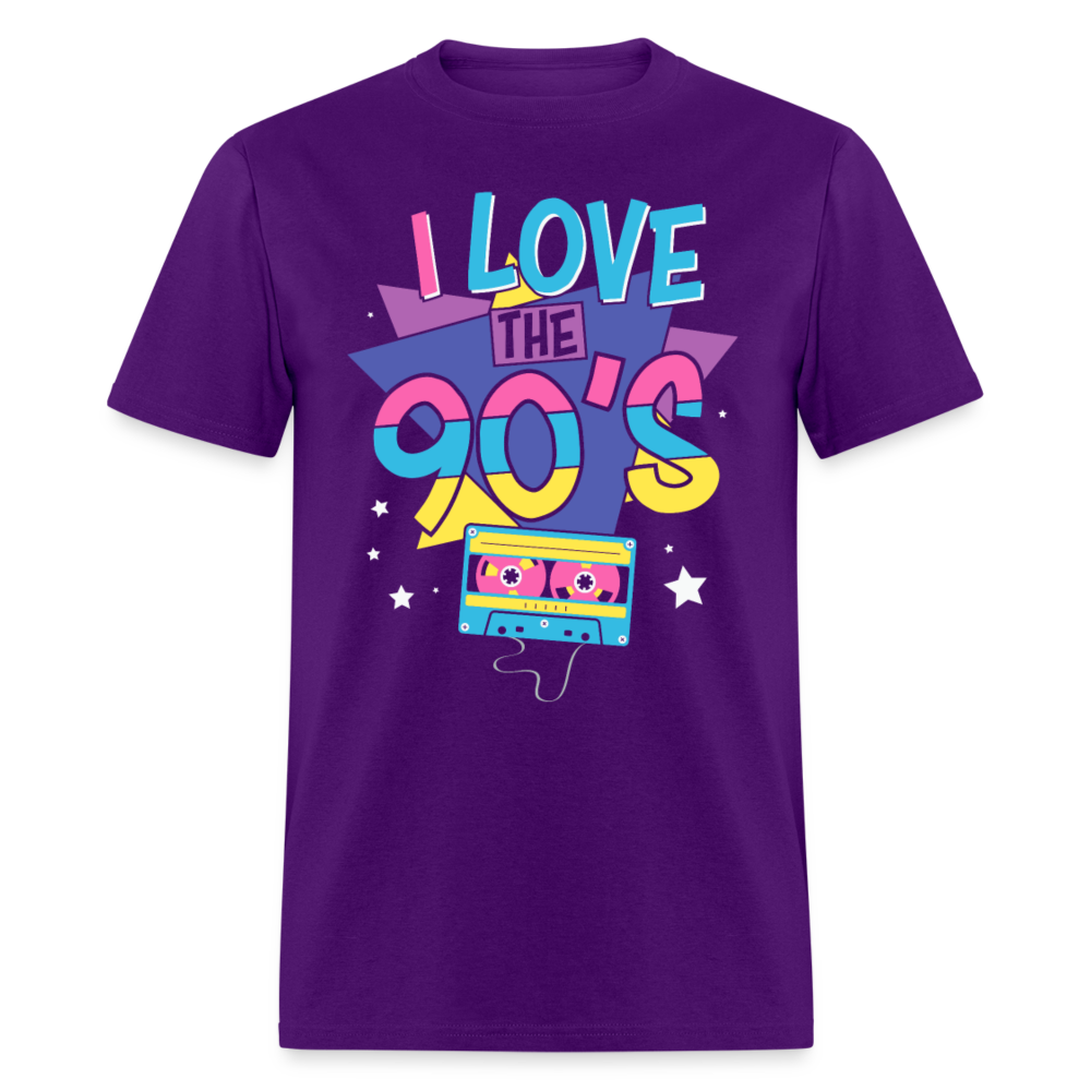 Unisex Classic T-Shirt I LOVE THE 90'S - purple