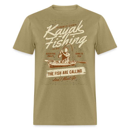 Unisex Classic T-Shirt KAYAK FISHING.... - khaki