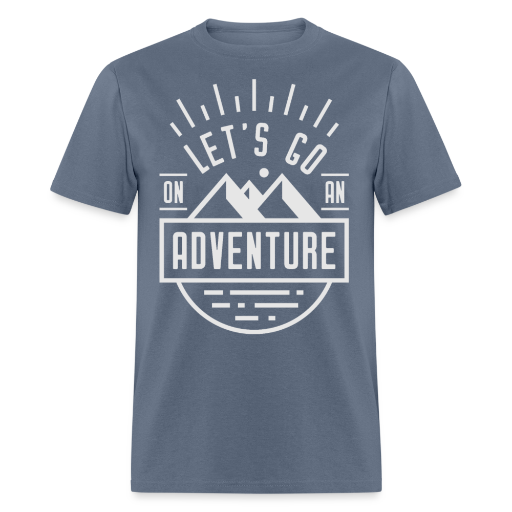 Unisex Classic T-Shirt LET'S GO ON AN ADVENTURE - denim