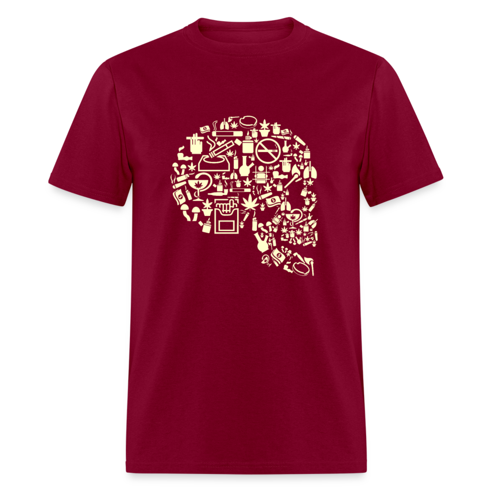 Unisex Classic T-Shirt MODERN LIFE SKULL - burgundy