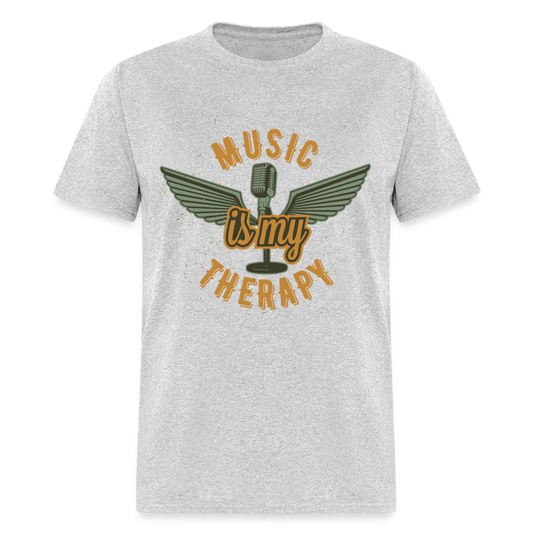 Unisex Classic T-Shirt MUSIC IS MY THERAPY - heather gray