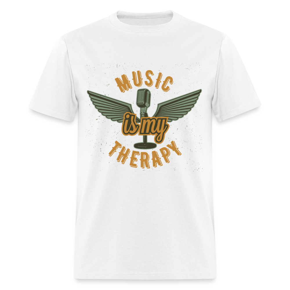 Unisex Classic T-Shirt MUSIC IS MY THERAPY - white