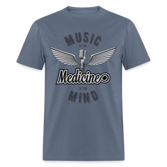 Unisex Classic T-Shirt MUSIC IS THE MEDICINE OF THE MIND - denim