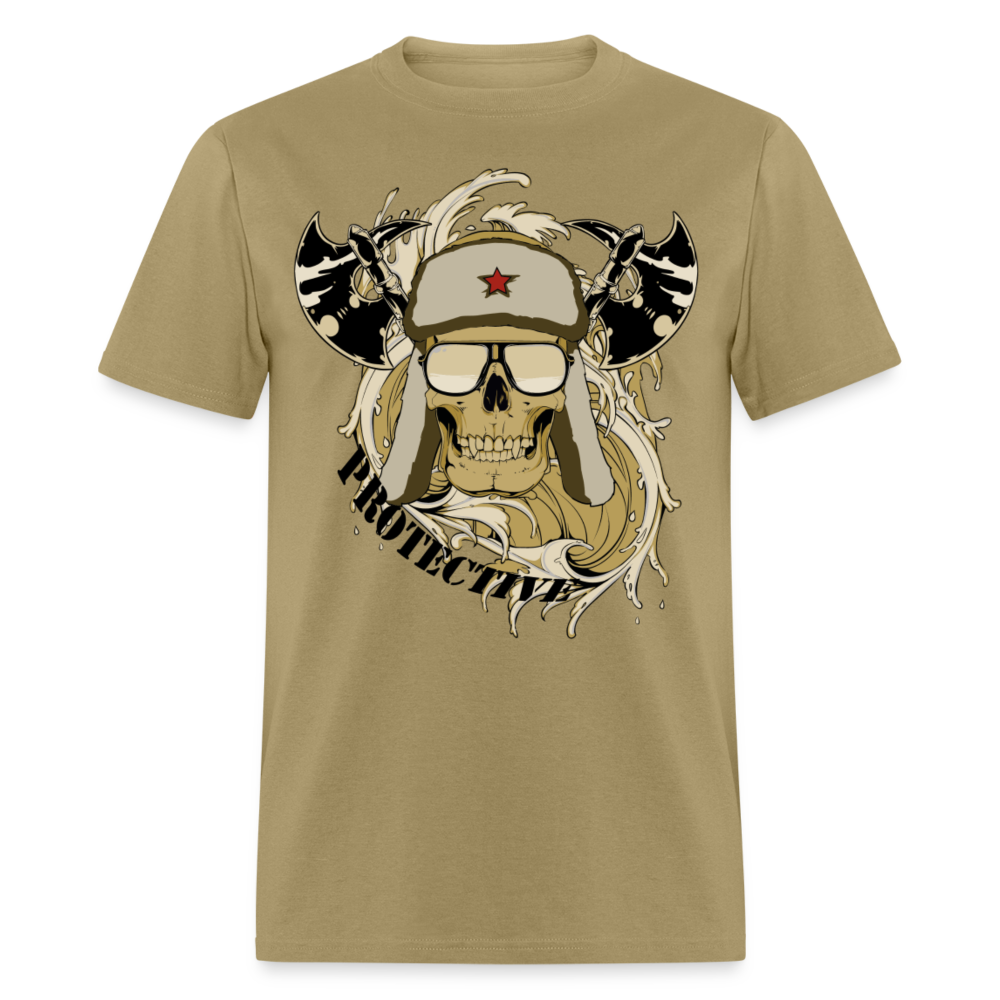 Unisex Classic T-Shirt PROTECTIVE SKULL - khaki