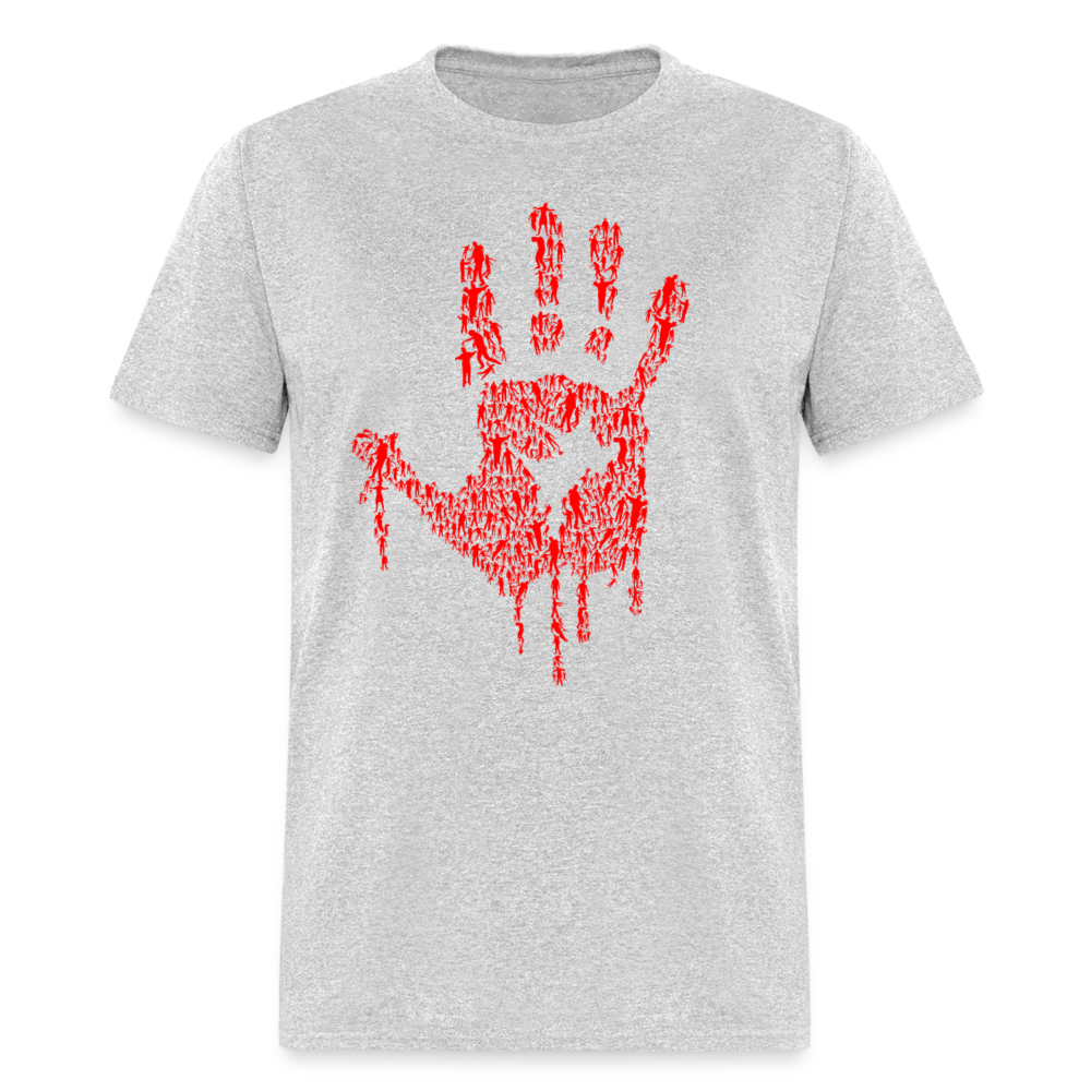 Unisex Classic T-Shirt RED HAND - heather gray