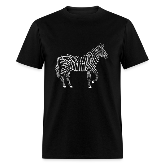 Unisex Classic T-Shirt SKELETON ZEBRA - black