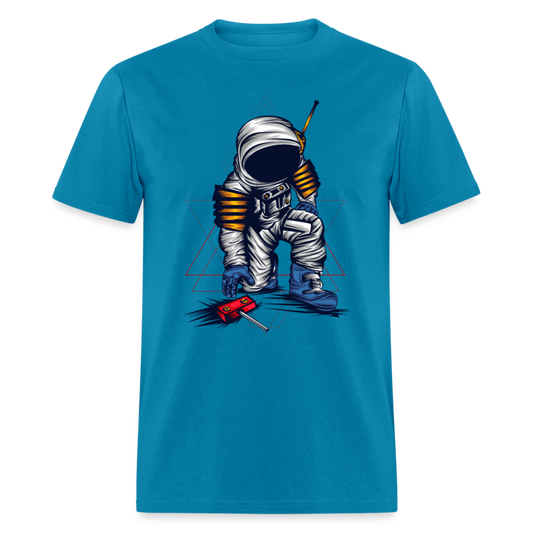 Unisex Classic T-Shirt SPACEMAN - turquoise