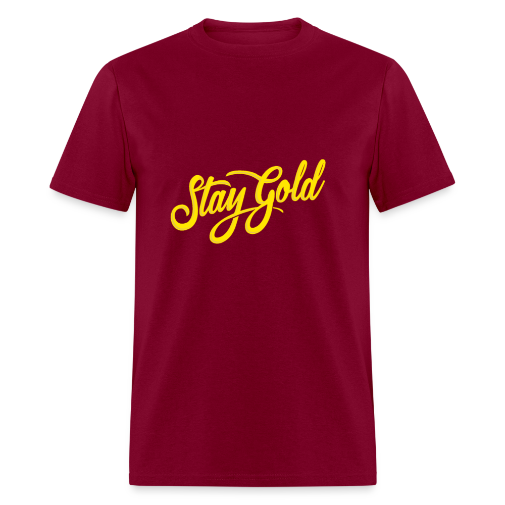 Unisex Classic T-Shirt STAY GOLD - burgundy