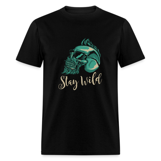 Unisex Classic T-Shirt STAY WILD SKULL - black