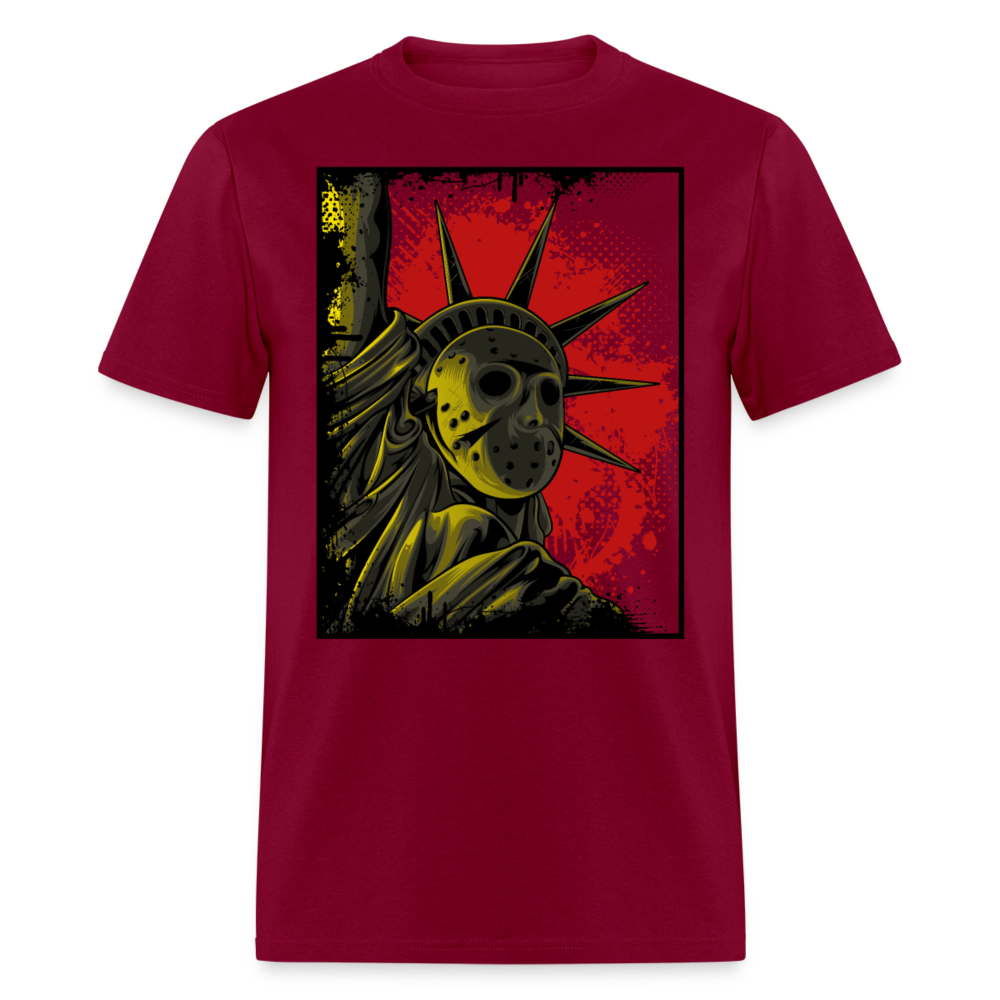 Unisex Classic T-Shirt THE STATUE OF LIBERTY - burgundy