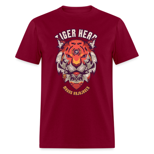 Unisex Classic T-Shirt TIGER HEAD - burgundy