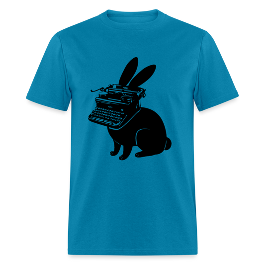 Unisex Classic T-Shirt TYPEWRITER RABBIT - turquoise