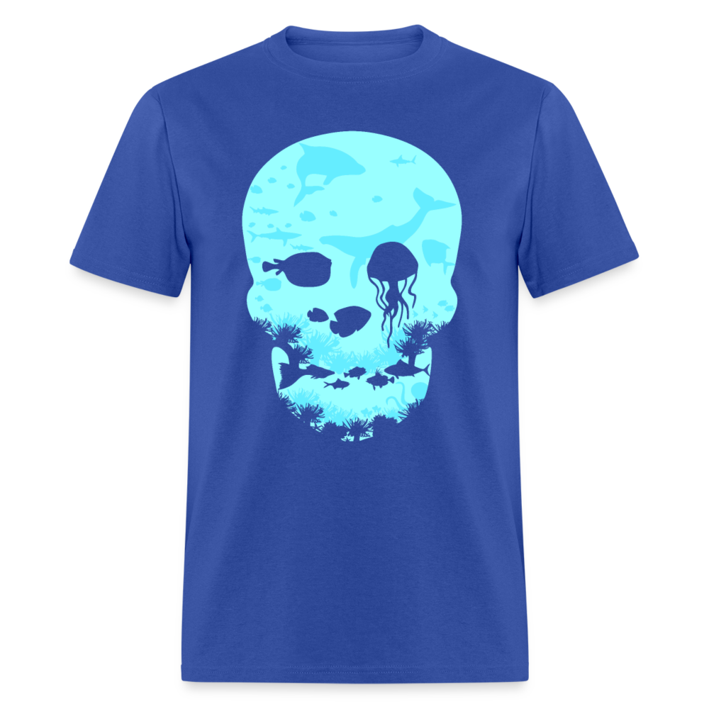 Unisex Classic T-Shirt WATER POLLUTION SKULL - royal blue