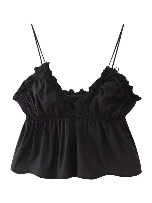 Women’s bow camisole top - Black / XS