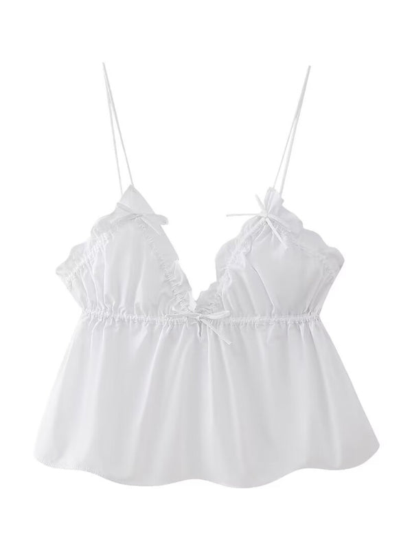 Women’s bow camisole top - White / XS