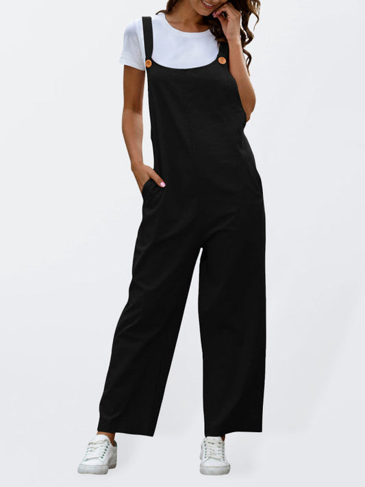 Women’s Casual Long Overall - Black / M