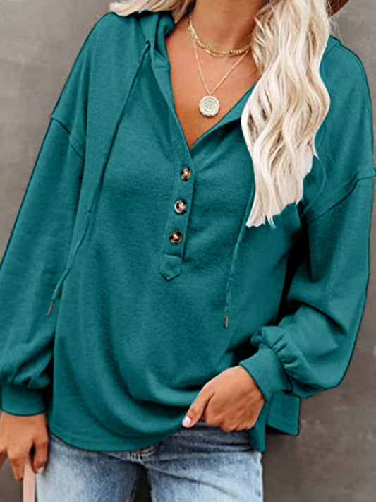 Women’s Casual Loose Solid Color Sweatshirt Hoodie