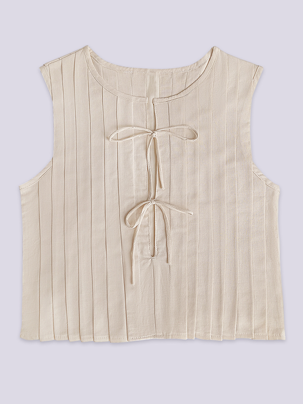 Women’s cotton and linen blouse with straps