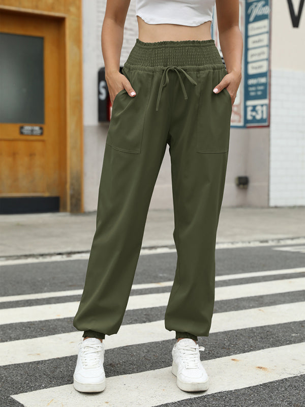 Women’s Elastic Bound High Waist Casual Pants