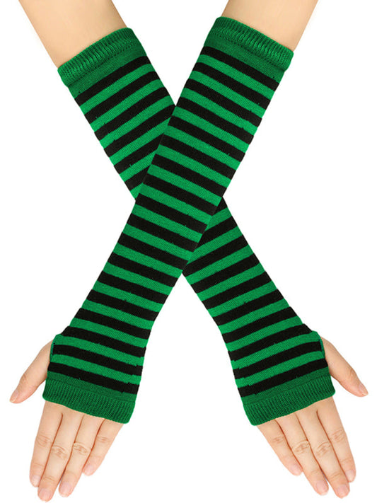 Women’s Fingerless Over Elbow Gloves - Green / One size