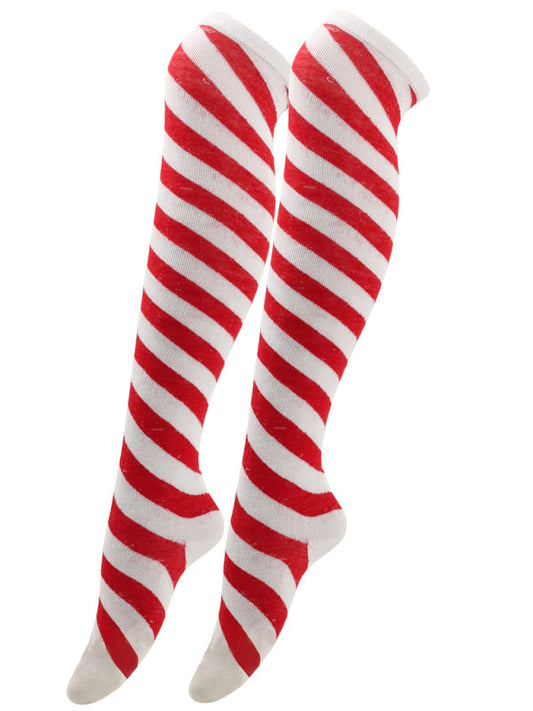 Women’s Over Knee Bias Striped Socks - Pattern2 / One size