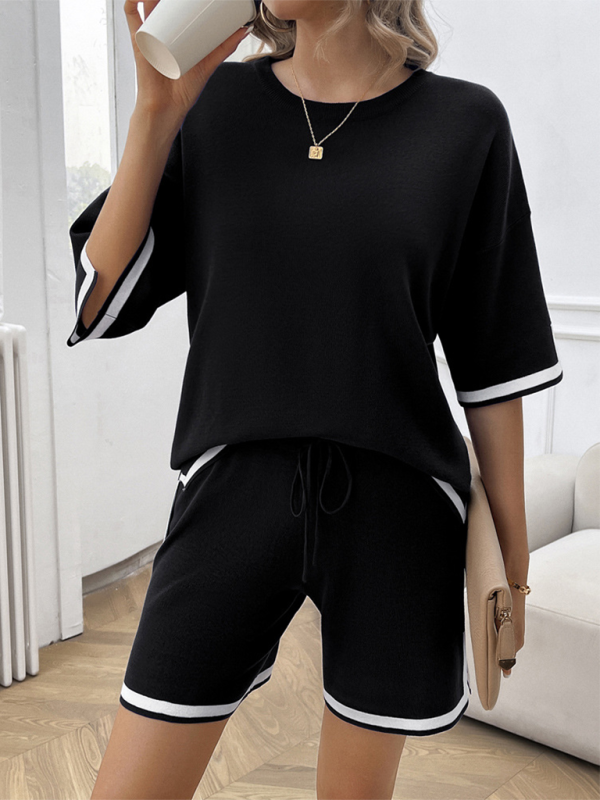 Women’s round neck casual sweater two-piece set