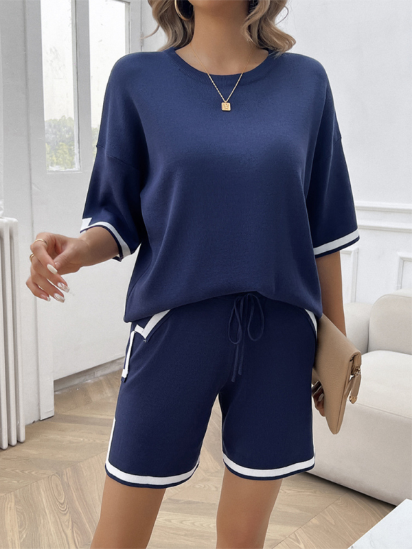 Women’s round neck casual sweater two-piece set