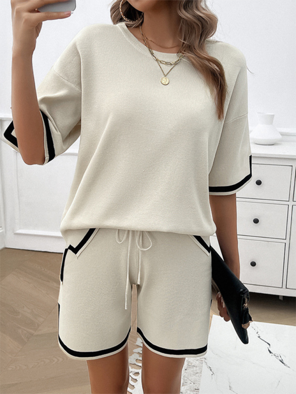 Women’s round neck casual sweater two-piece set