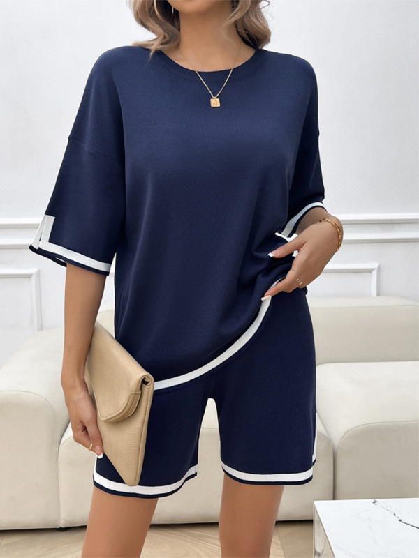 Women’s round neck casual sweater two-piece set