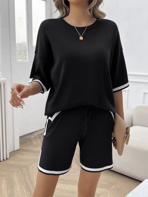 Women’s round neck casual sweater two-piece set